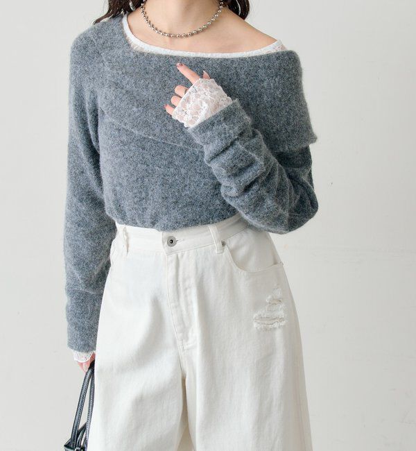  「ワンショルデザインニット」|ニット・セーター|