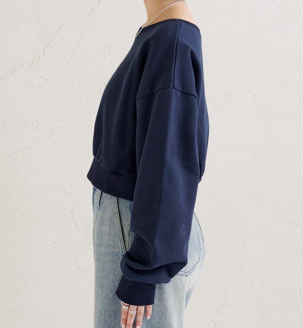  「ポイント刺繍ショートスウェット」|Tシャツ・カットソー|