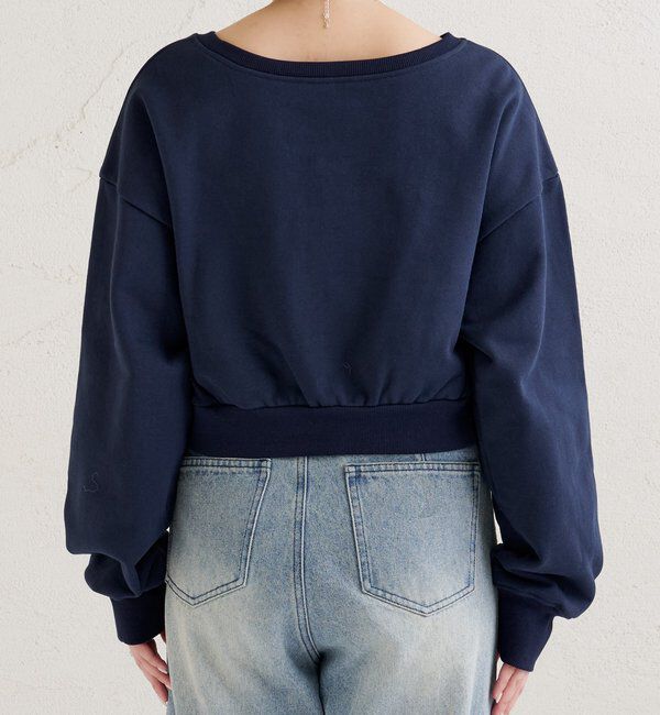  「ポイント刺繍ショートスウェット」|Tシャツ・カットソー|