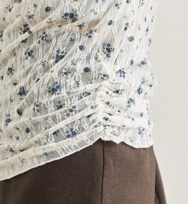  「レース花柄シアーロンT」|Tシャツ・カットソー|