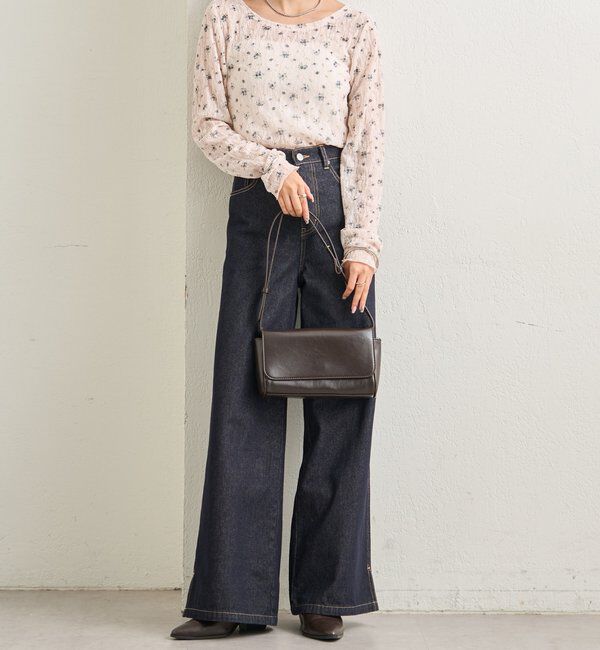  「レース花柄シアーロンT」|Tシャツ・カットソー|