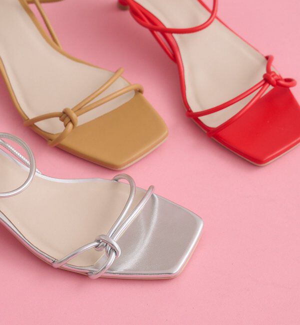  「クロスストラップヒールサンダル」|サンダル|