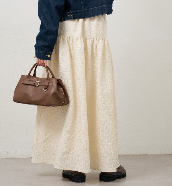  「エンボスギャザースカート」|スカート|