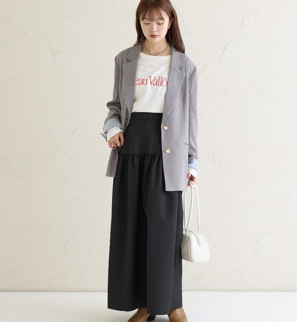  「エンボスギャザースカート」|スカート|