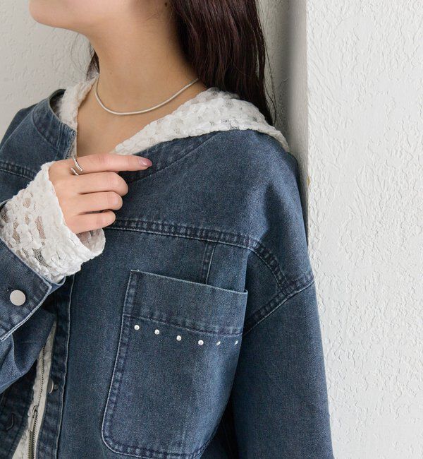  「スタッズデニムシャツジャケット」|シャツ・ブラウス|