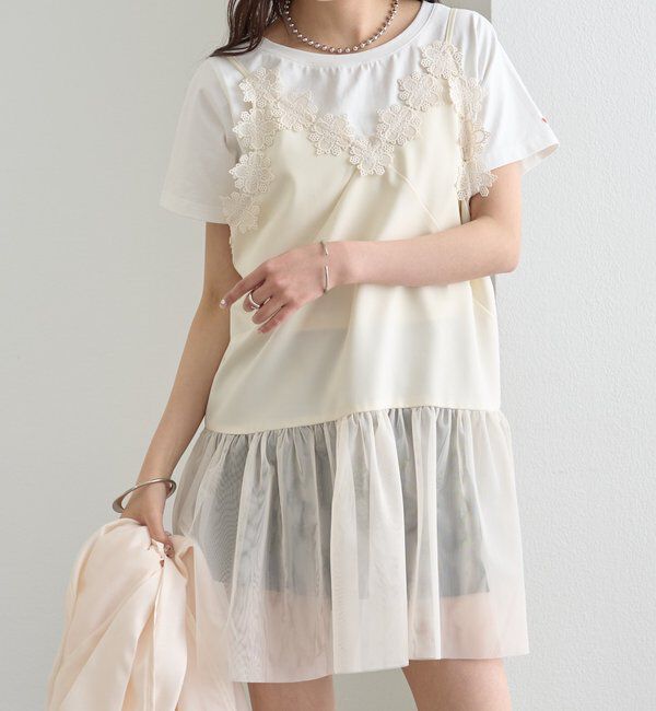  「裾チュールキャミチュニック」|シャツ・ブラウス|