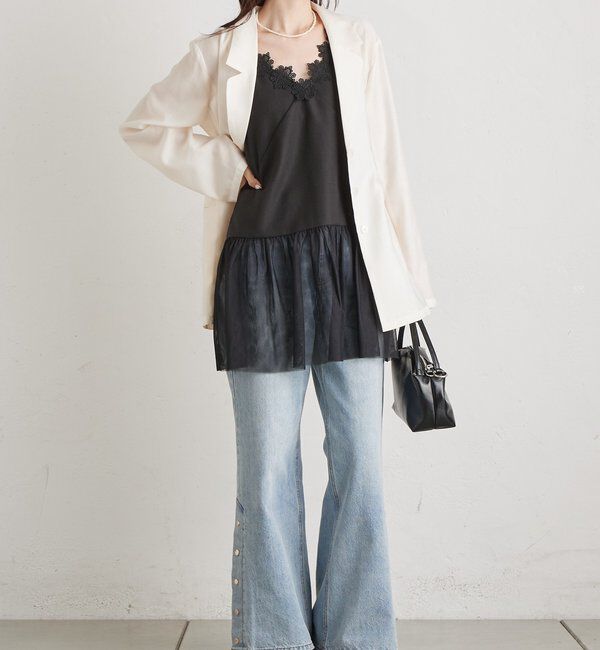  「裾チュールキャミチュニック」|シャツ・ブラウス|