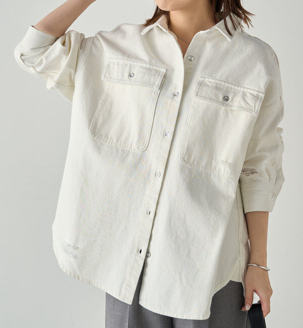  「ダメージデニムシャツ」|シャツ・ブラウス|
