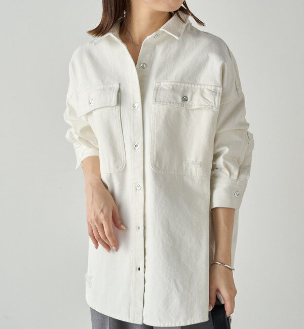  「ダメージデニムシャツ」|シャツ・ブラウス|