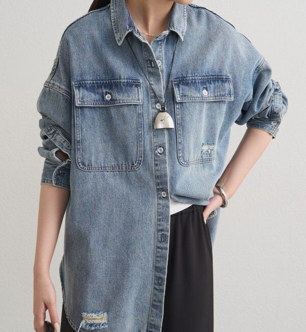  「ダメージデニムシャツ」|シャツ・ブラウス|