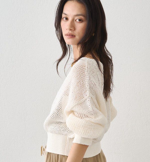  「クリスピーコットンショートニット」|ニット・セーター|