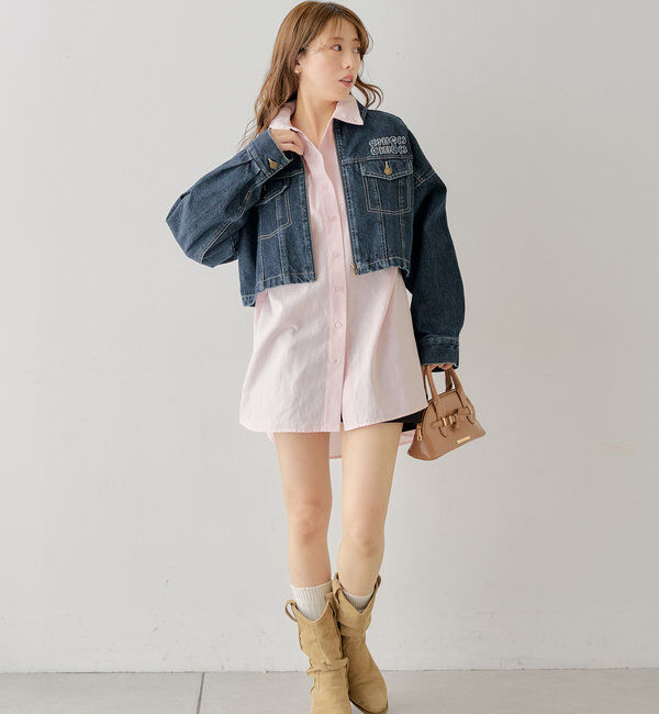  「【WEB限定/REVIVAL】胸ロゴショート丈スエードジップブルゾン」|ブルゾン・スタジャン|