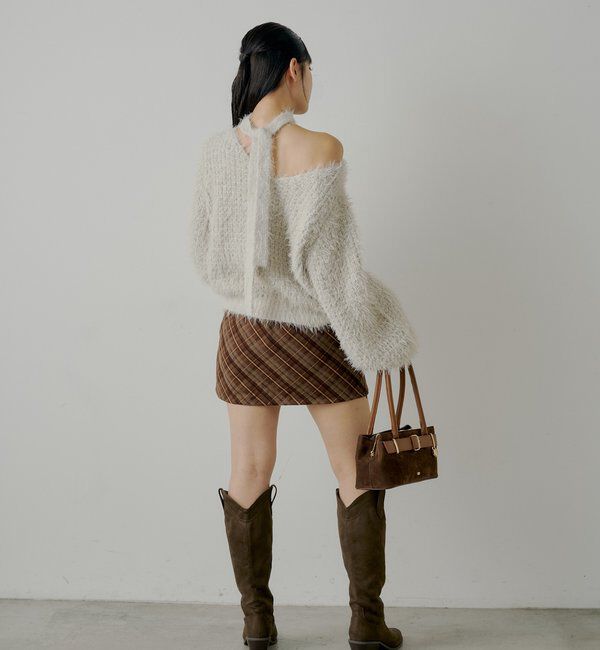  「2wayレイヤードチェックボックスタイトミニスカート」|スカート|