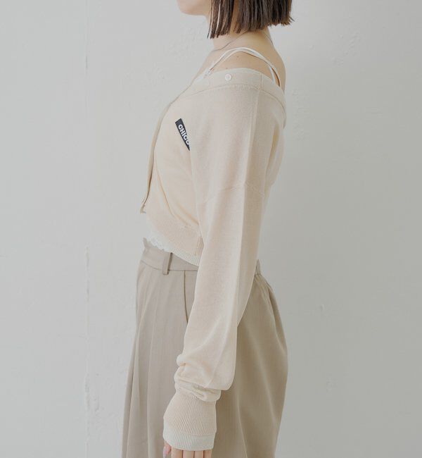  「バイカラーラメシアーカーディガン」|カーディガン|