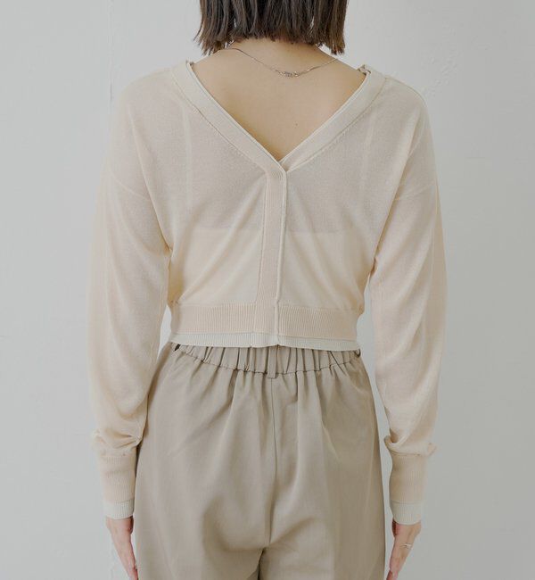  「バイカラーラメシアーカーディガン」|カーディガン|