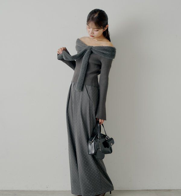  「シャギーリボンオフショルニット」|ニット・セーター|