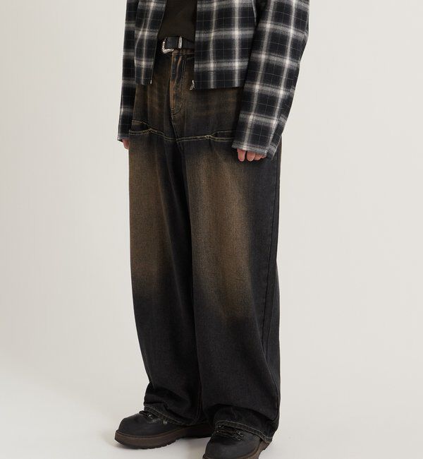  「《UNISEX / サイズ展開あり》スラッシュポケットブラストワイドデニム」|デニム|
