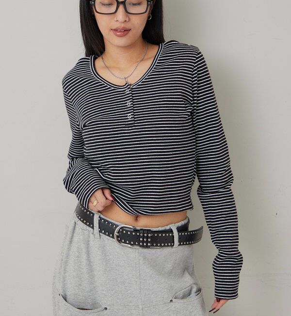  「リングドットL/Sトップス」|Tシャツ・カットソー|