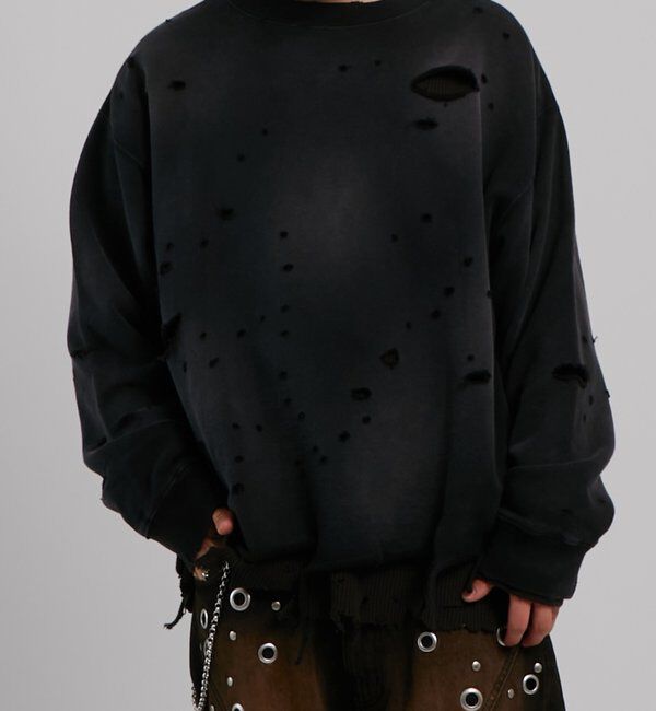  「【FromVintage】ダメージスウェット」|Tシャツ・カットソー|ブラック