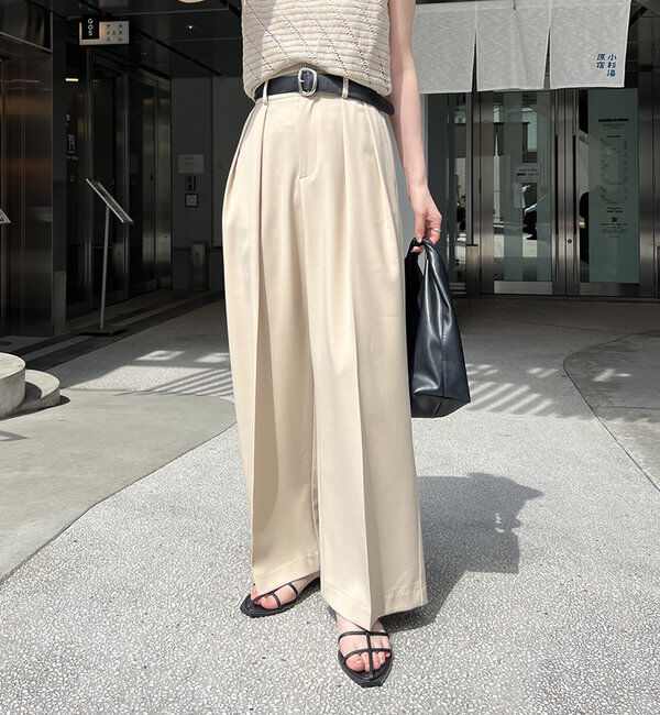  「【累計2万本突破！】【低身長・高身長サイズあり】2タックワイドパンツ」|チノ|