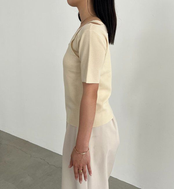  「クロスレイヤード半袖ニット」|ニット・セーター|