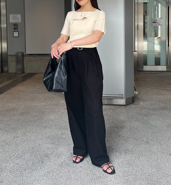  「クロスレイヤード半袖ニット」|ニット・セーター|