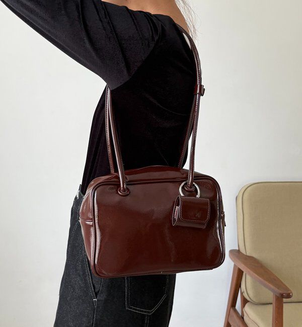  「エナメルスクエアボストンバッグ」|トートバッグ|