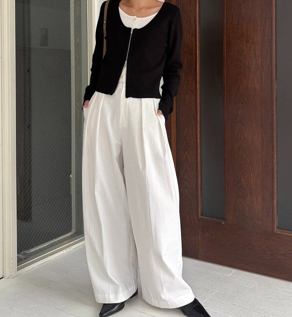  「【WEB限定】Wジップレイヤードニット」|カーディガン|