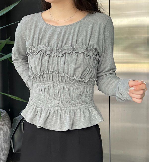  「【体感＋4℃】ベアシャーリング裏起毛トップス」|Tシャツ・カットソー|