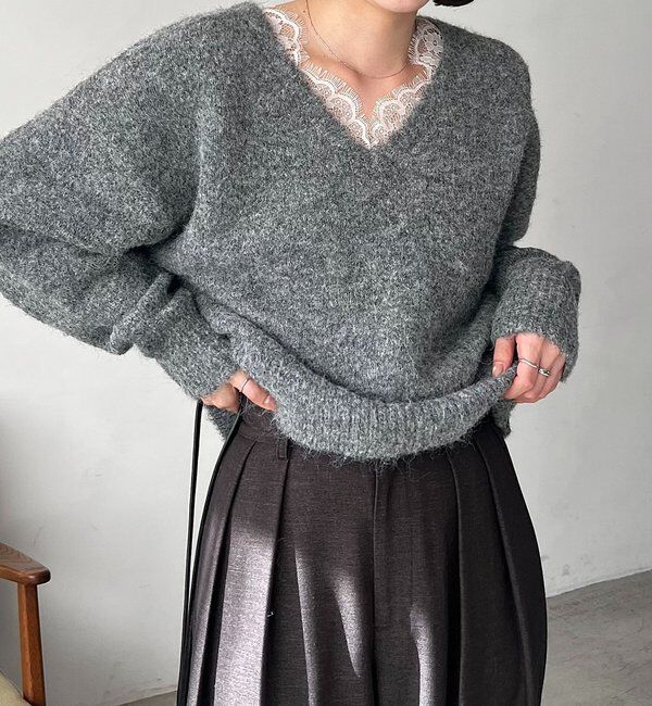  「レーストリミングニット」|ニット・セーター|