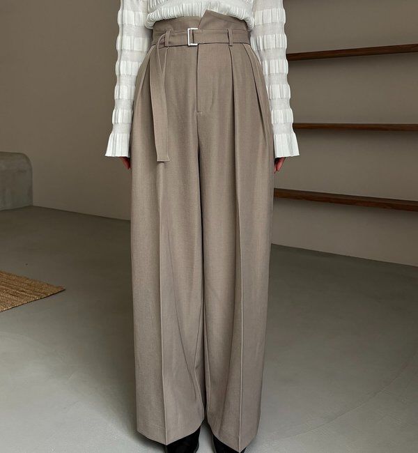  「【yuu企画】【サイズ展開あり】アシメウエストパンツ」|チノ|