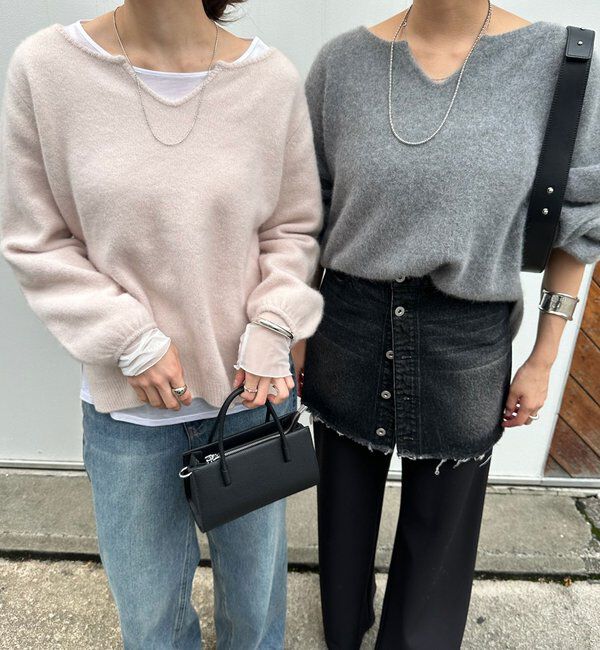  「ファーウールキーネックニット」|ニット・セーター|