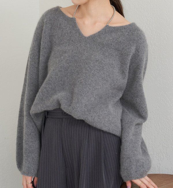  「ファーウールキーネックニット」|ニット・セーター|