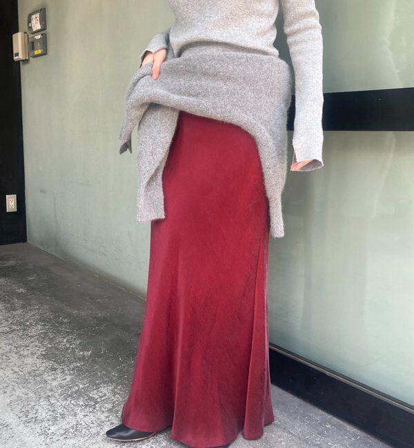 「ニュアンスマーメイドスカート」|スカート|ボルドー