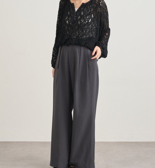  「ダブルタックワイドパンツ」|チノ|