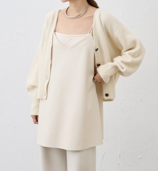  「《レイヤードにも◎》レザーチュニックキャミ」|シャツ・ブラウス|オフホワイト