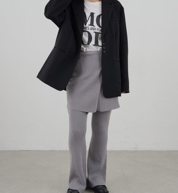  「ニットレイヤードパンツ」|チノ|