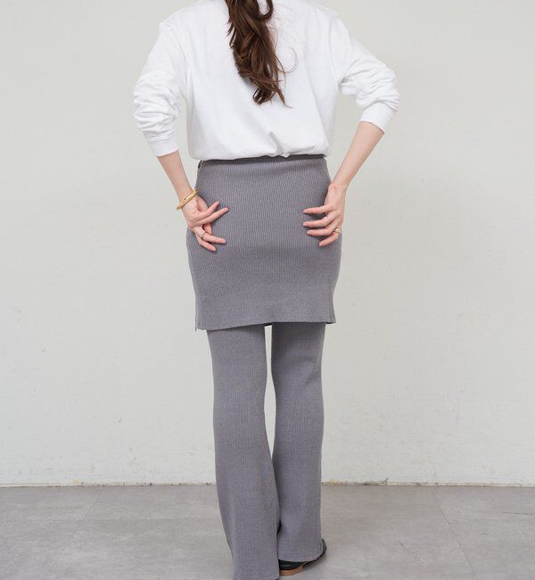  「ニットレイヤードパンツ」|チノ|