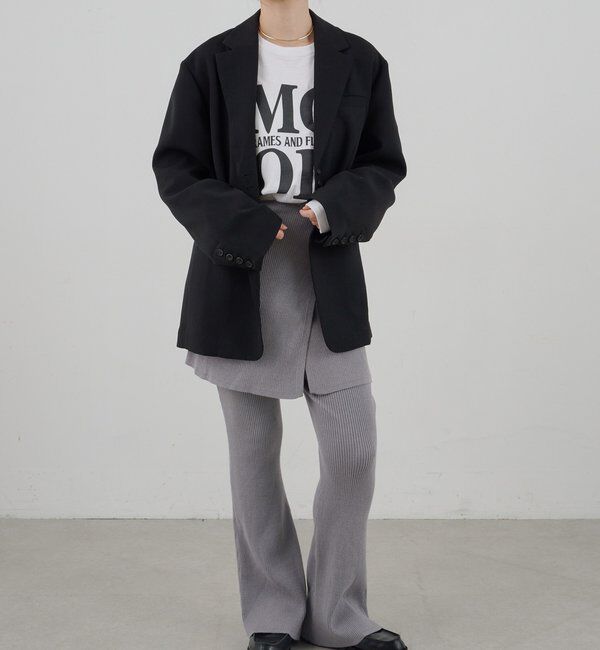  「ニットレイヤードパンツ」|チノ|