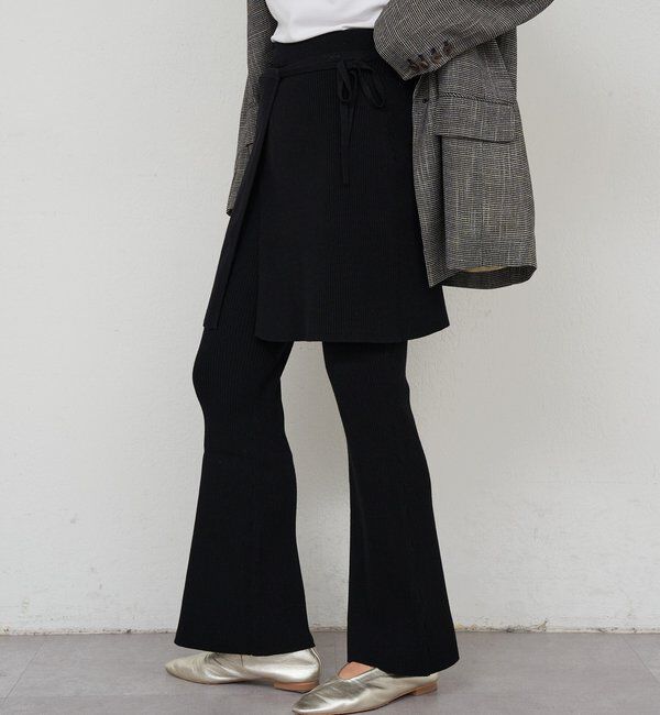  「ニットレイヤードパンツ」|チノ|