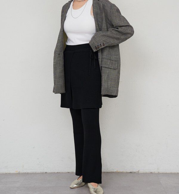  「ニットレイヤードパンツ」|チノ|