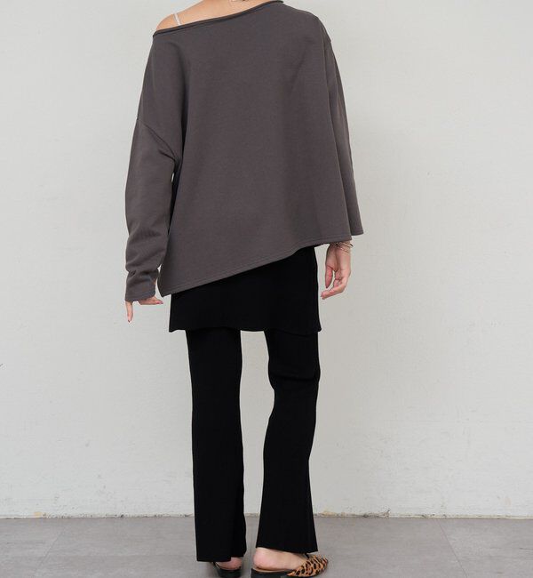  「サイドスリットオフショルスウェット」|Tシャツ・カットソー|