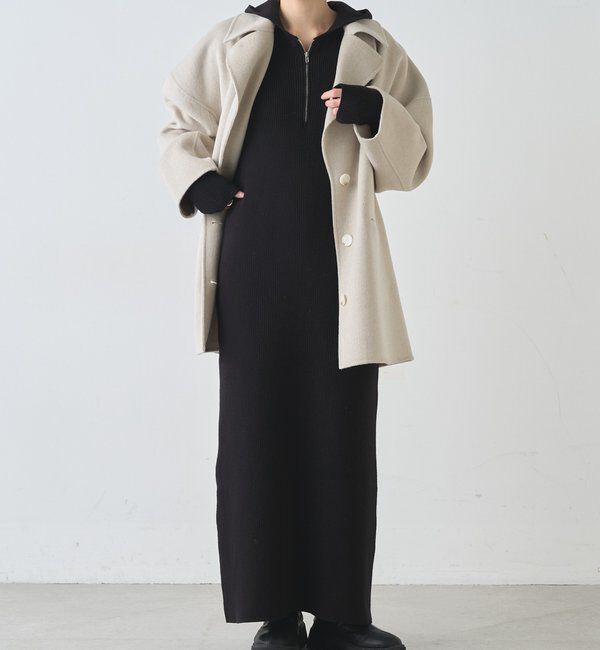  「フーデットジップワンピース」|ワンピース|ブラック