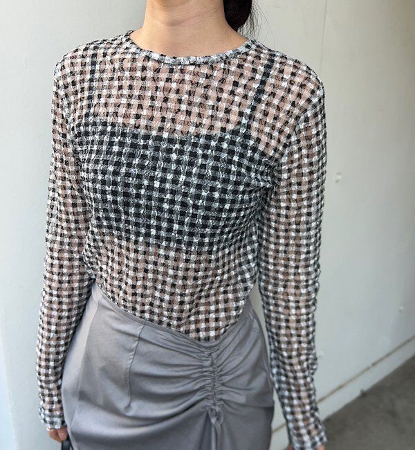  「レースチェックプルオーバー」|Tシャツ・カットソー|