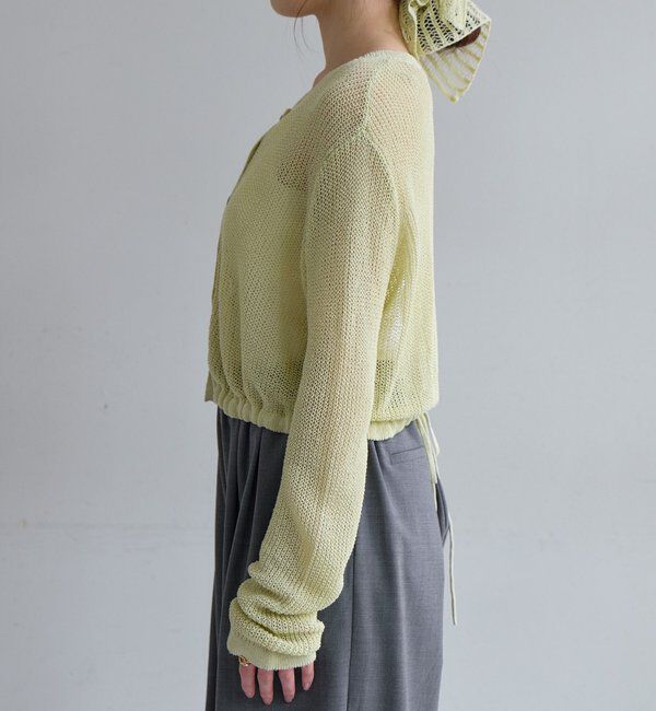  「バックデザインペーパーメッシュカーディガン」|カーディガン|