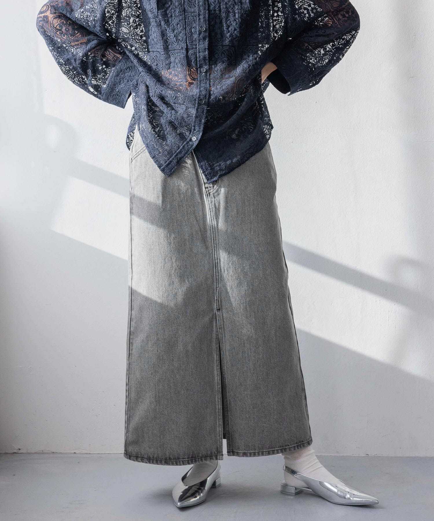 LOWRYS FARM「ＣＯＮＥ／アシメタイトスカート」|スカート|GRY5