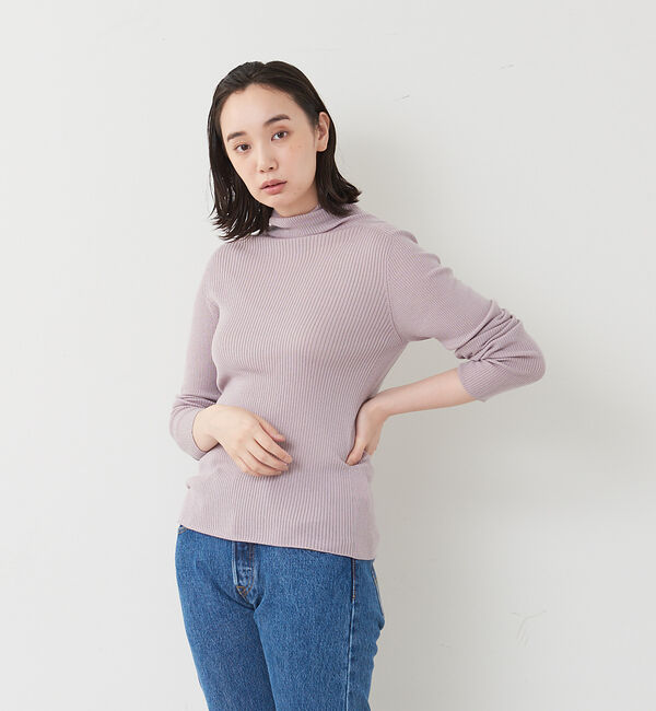 collex「ピュアウールリブタートルニット」|ニット・セーター|