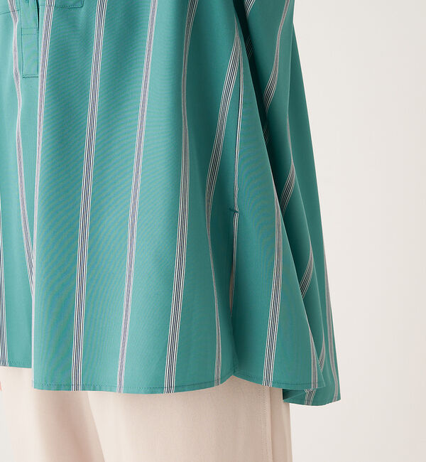 collex「＜手洗い可能＞ ストライプスタンドカラーシャツ」|シャツ・ブラウス|