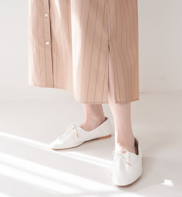 collex「＜手洗い可能＞ストライプフレアシャツワンピース」|ワンピース|