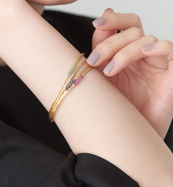 collex「【Ljud/ユード】5grain天然石バングル ゴールド」|ブレスレット・バングル|